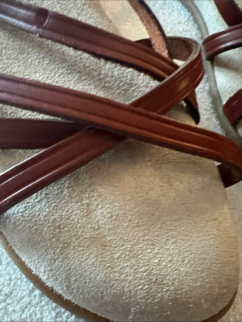 Women's Vintage Italian Strappy Leather Sandals - Brown - Picture 3 of 7